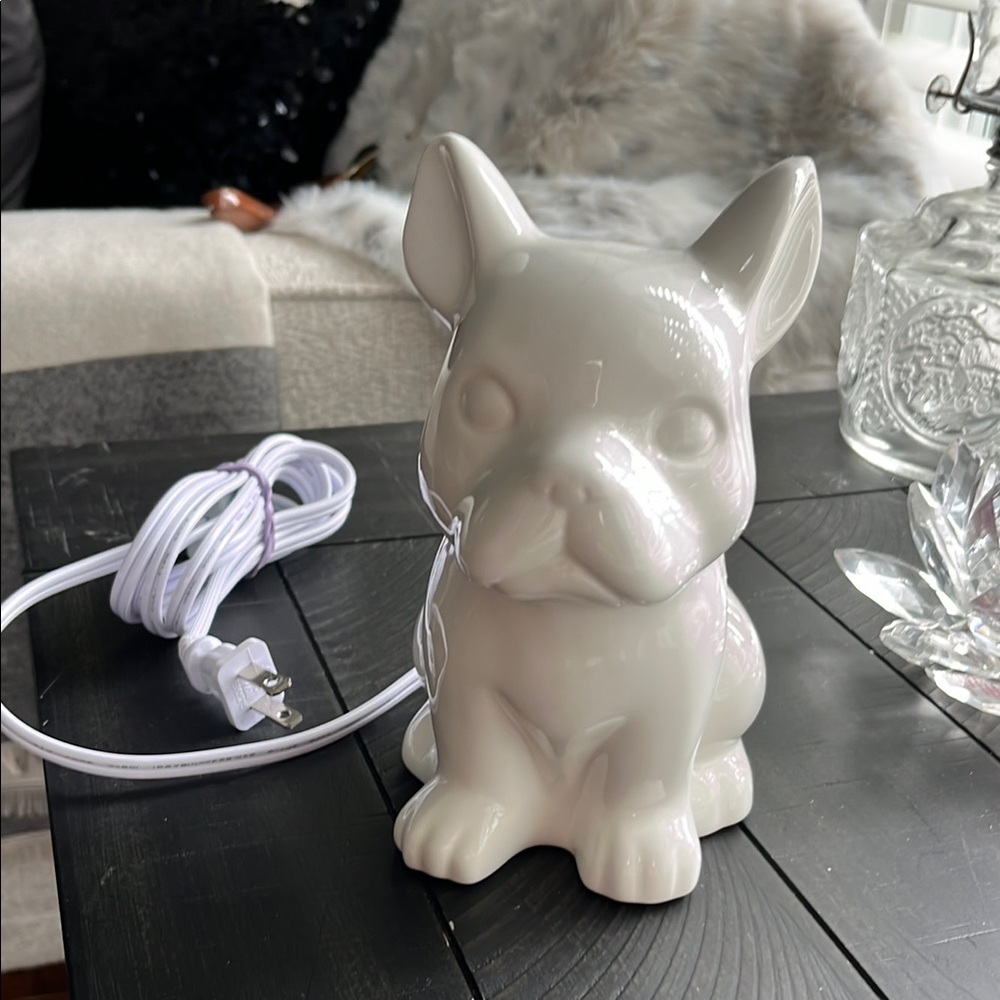 Ceramic Dog Lamp - Cream